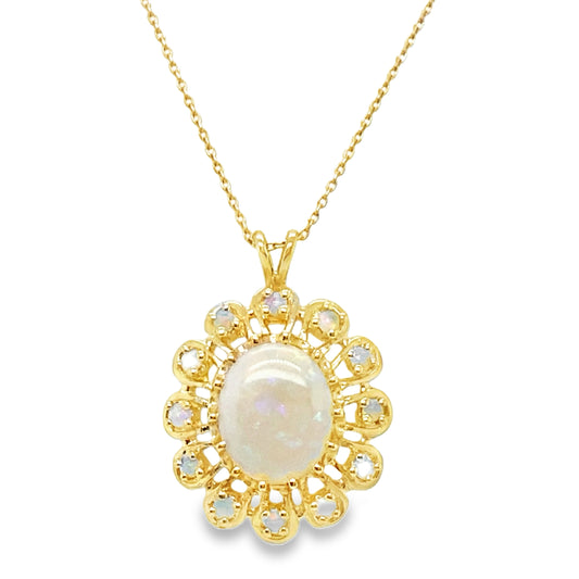 Oval Opal Necklace