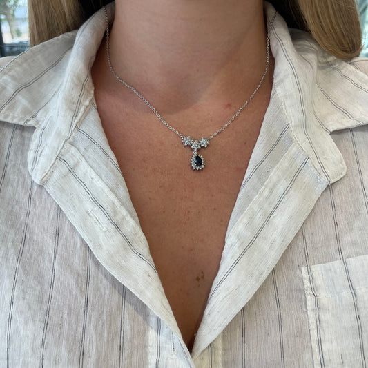 Pear Sapphire & Diamond Necklace