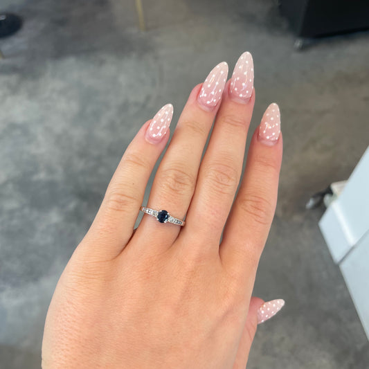 Sapphire & Diamond Three Stone Ring