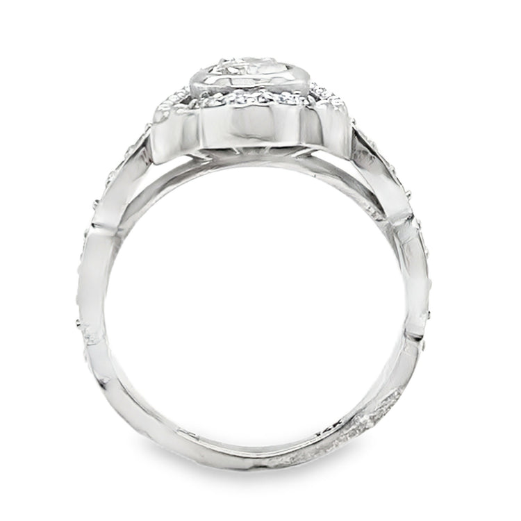 Bezel Set Pear Champagne Diamond Ring
