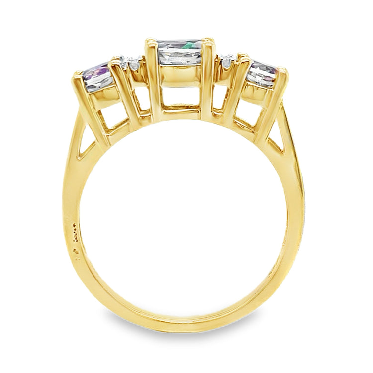Mystic Topaz & Diamond Ring