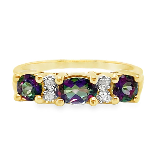 Mystic Topaz & Diamond Ring