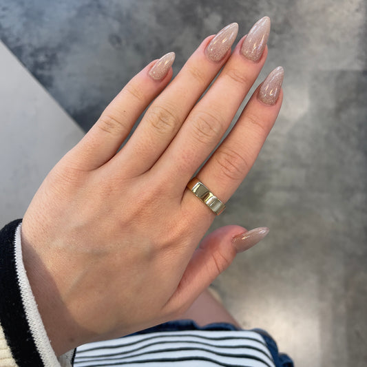 Square Profile Gold Band