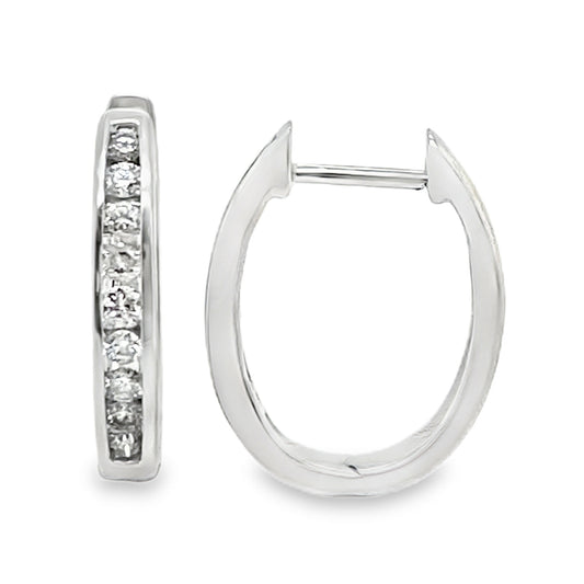 Oval Shaped Diamond Huggies