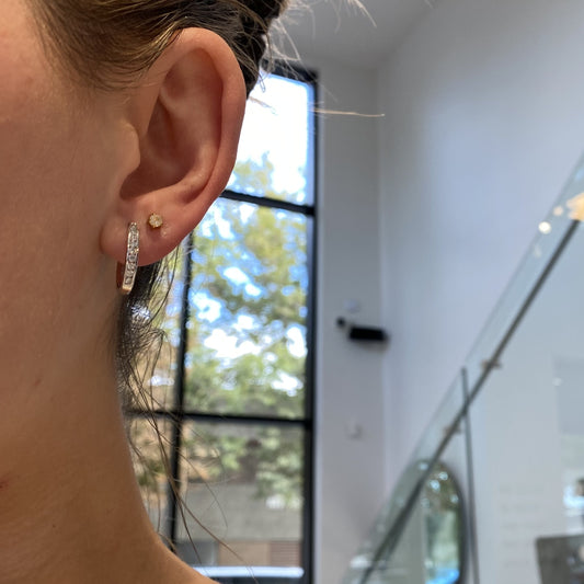 Oval Shaped Diamond Huggies