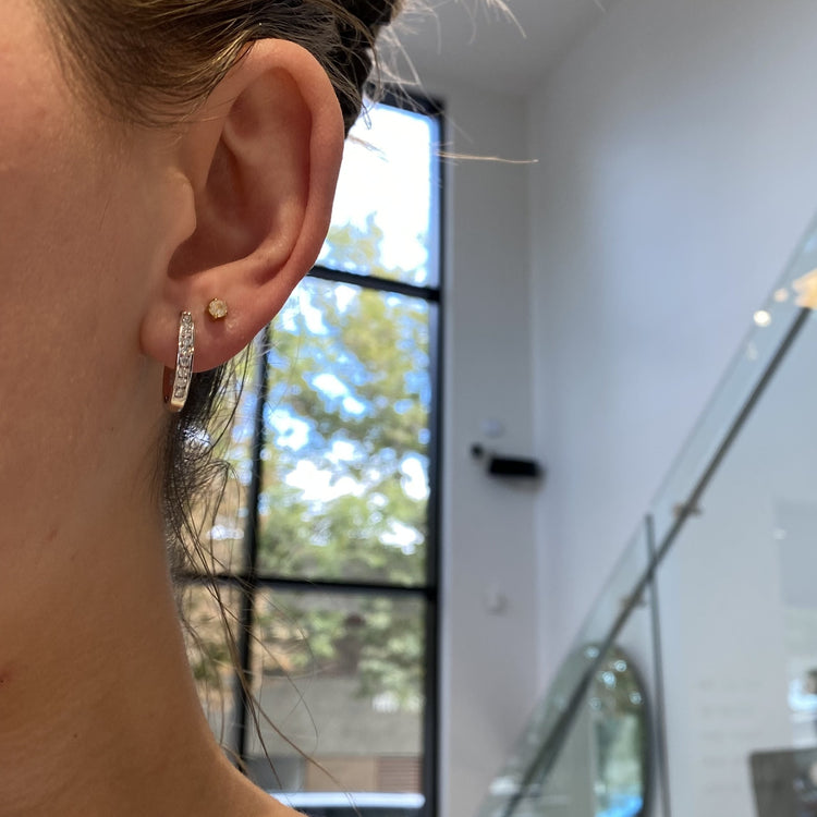 Oval Shaped Diamond Huggies