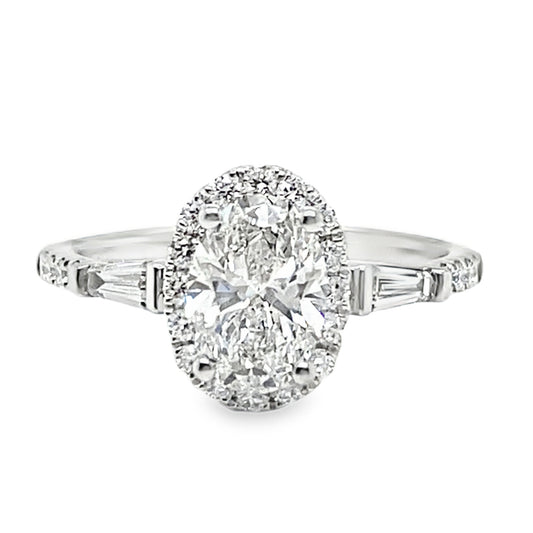 Lab Grown Oval Halo Diamond Ring