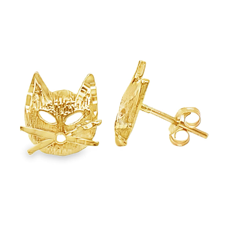 Diamond Cut Cat Studs