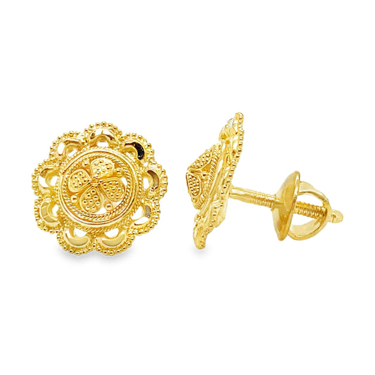22K Filigree Circle Studs