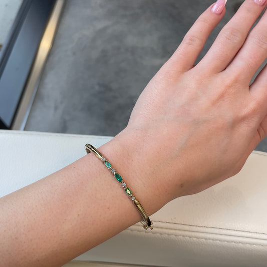 Emerald & Diamond Bangle