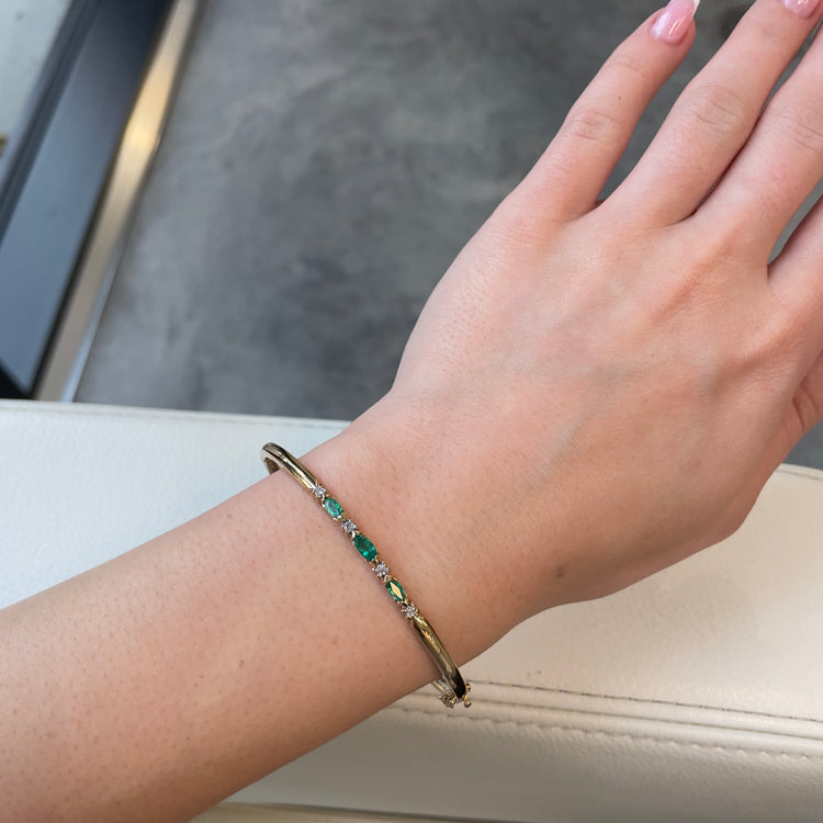 Emerald & Diamond Bangle
