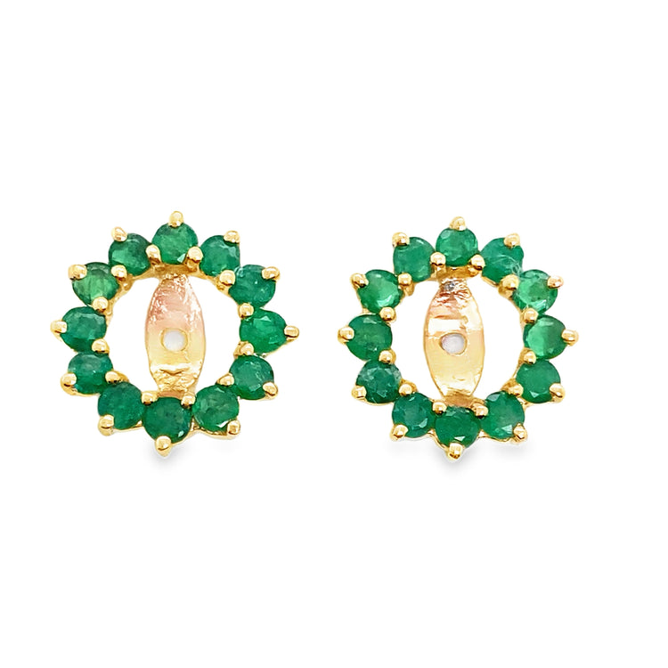 Mini Emerald Studs & Halo Jackets