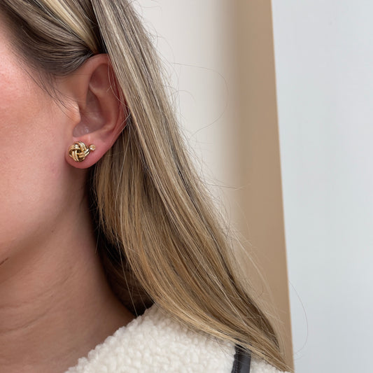 10mm Gold Knot Studs