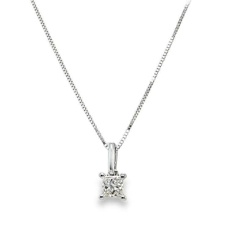 .30CT Princess Cut Diamond Solitaire Necklace