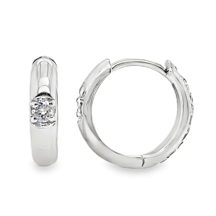Solitaire Diamond Huggies