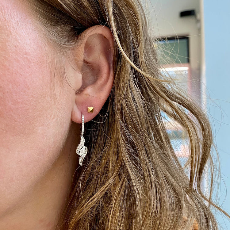 Swirl Drop Diamond Earrings