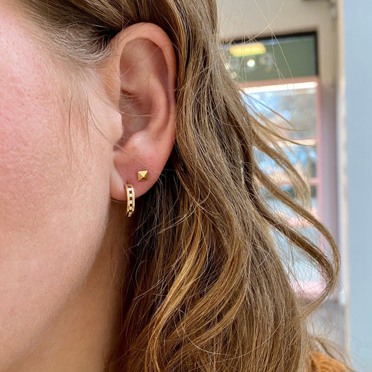 Curved Diamond Drop Earrings