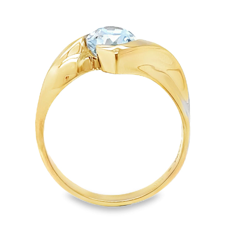 Marquise Cut Blue Topaz Ring