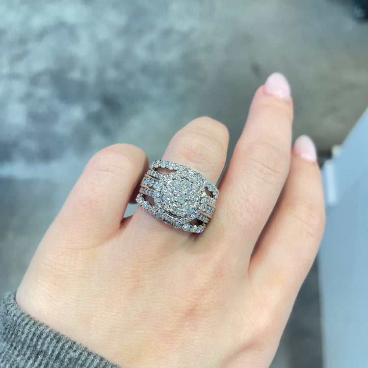 3.00TCW Wide Cluster Diamond Ring