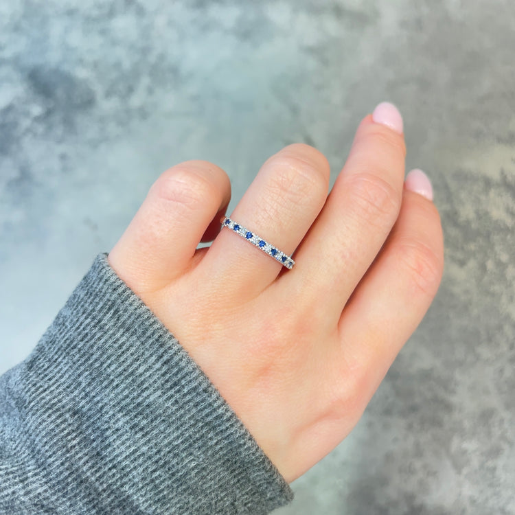 Sapphire & Diamond Stacking Band