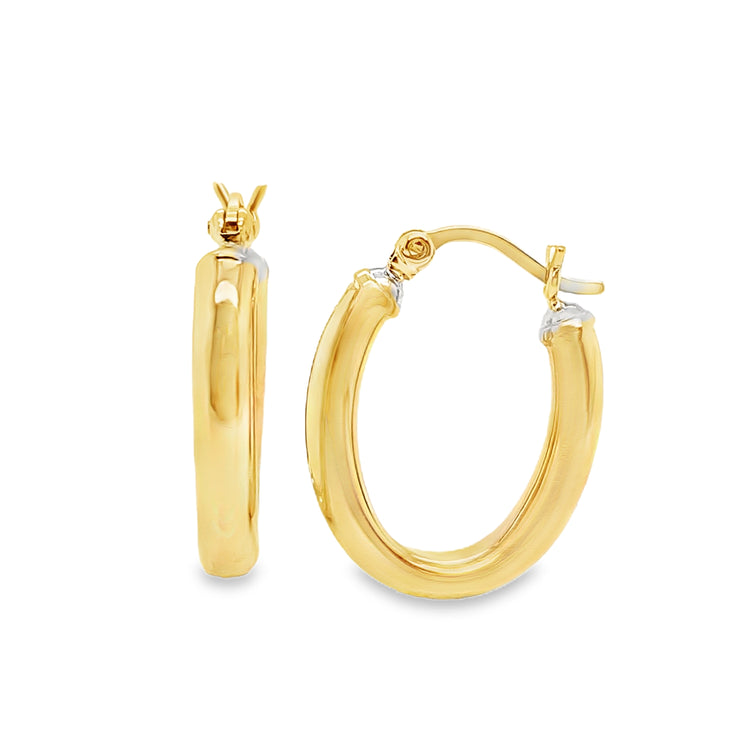 3/4 Inch Oval Hoop Earrings