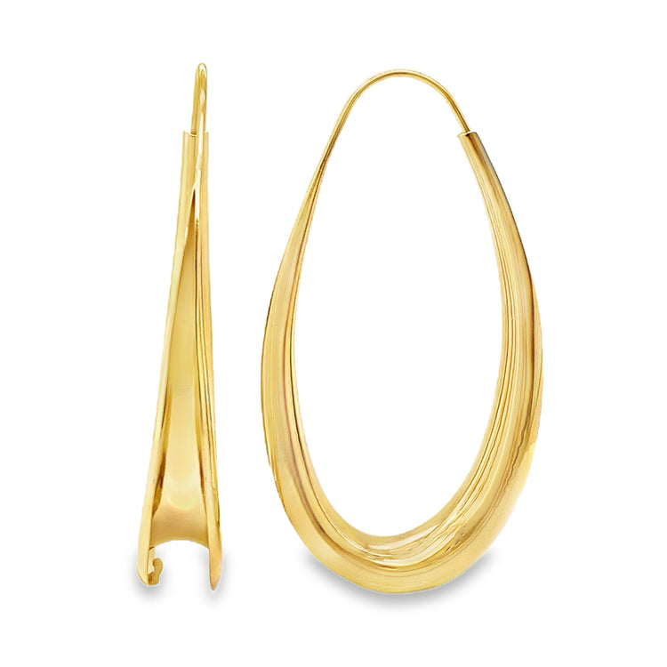 Elongated Statement Hoop Earrings