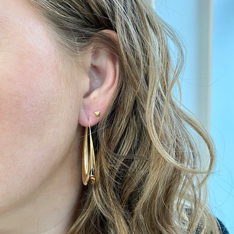 Elongated Statement Hoop Earrings