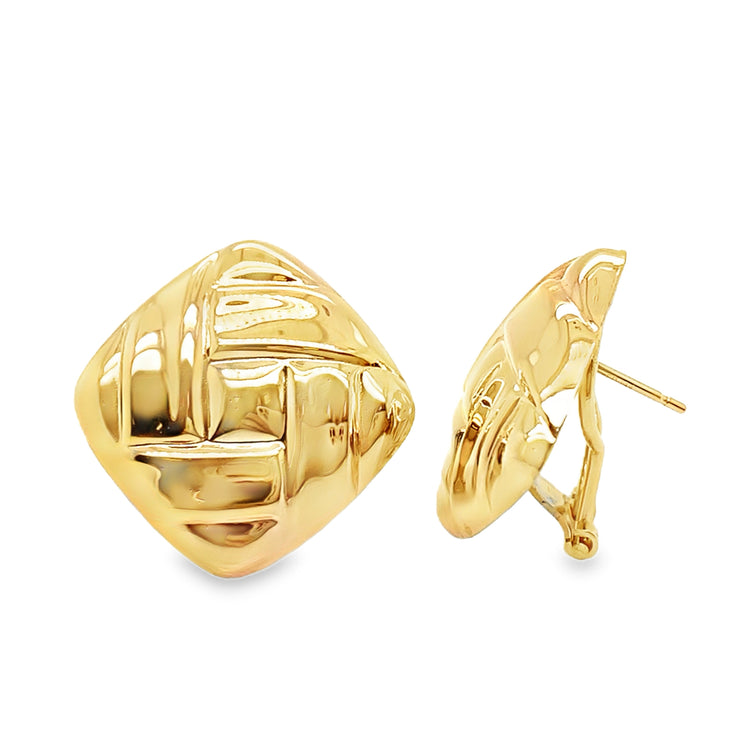 Weave Pattern Gold Earrings