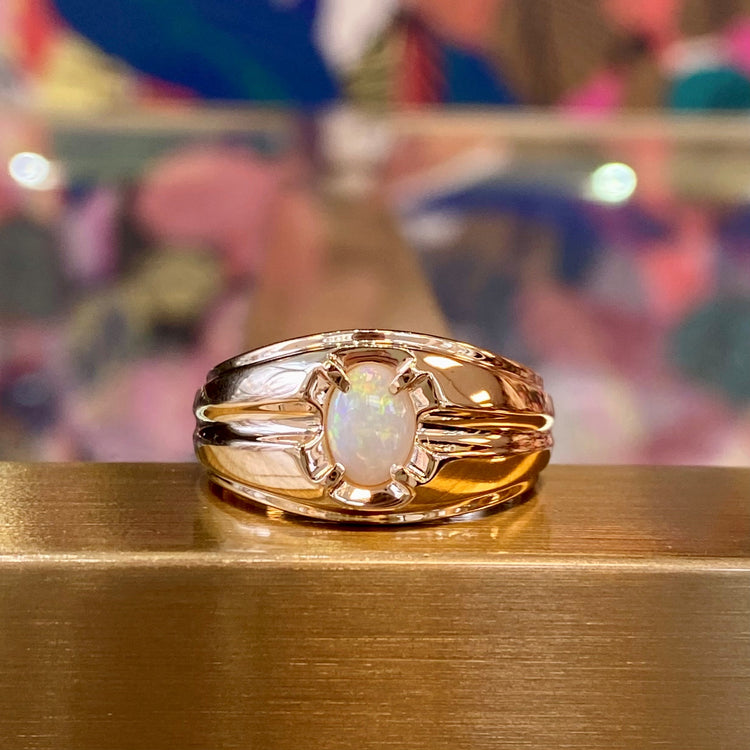 11mm Wide Opal Ring