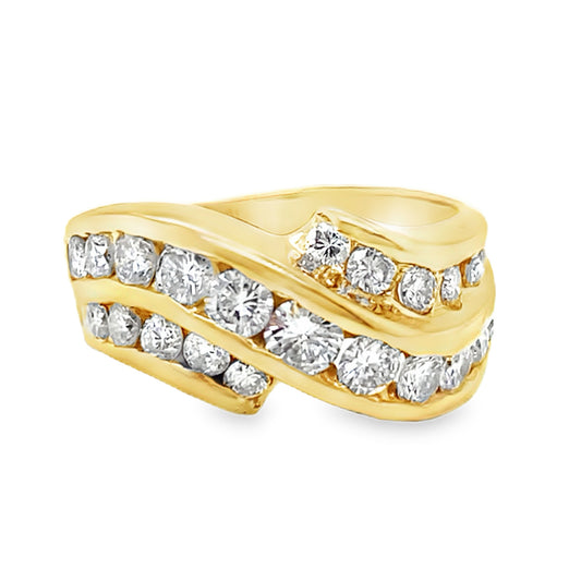 Channel Set Layered Diamond Ring