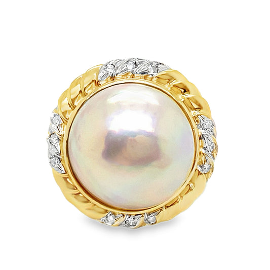 Mabe Pearl & Diamond Cocktail Ring
