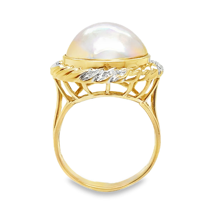 Mabe Pearl & Diamond Cocktail Ring