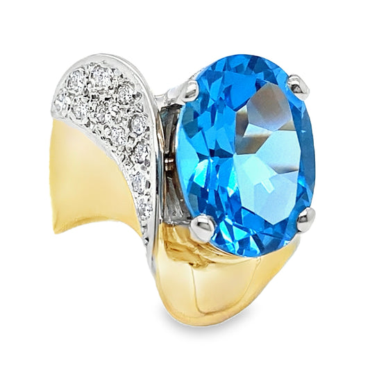 London Blue Topaz & Diamond Ring