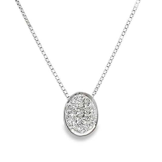 Oval Pave Diamond Necklace