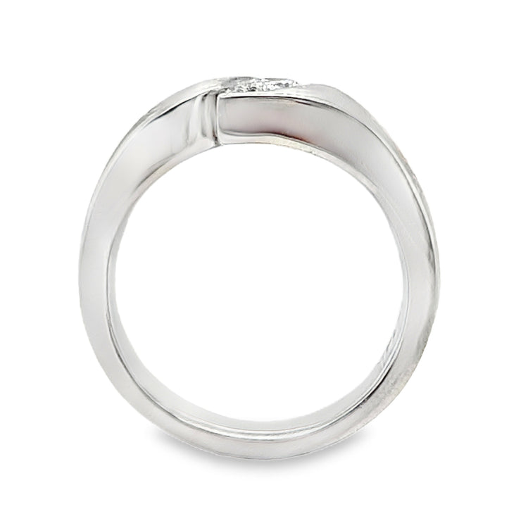 Mokume Gane Pear Diamond Ring