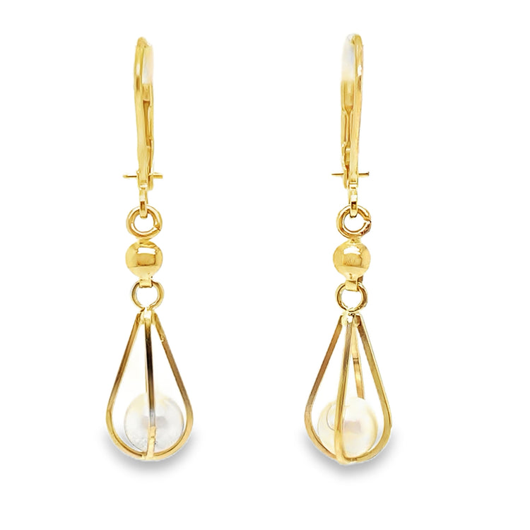 Pearl Cage Drop Earrings