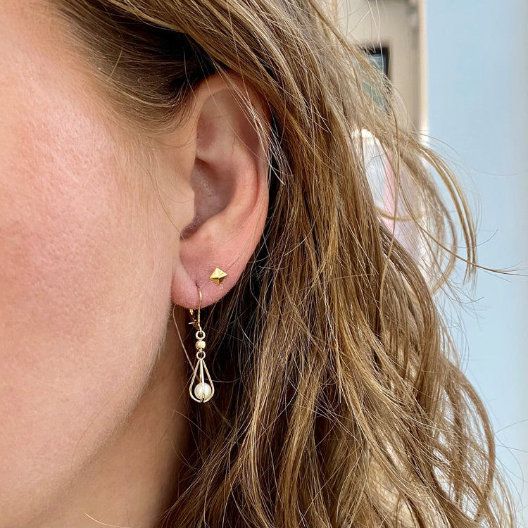 Pearl Cage Drop Earrings