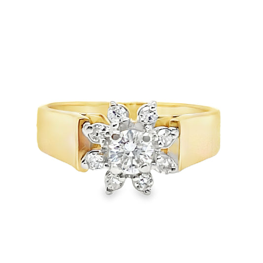 Diamond Snowflake Cluster Ring