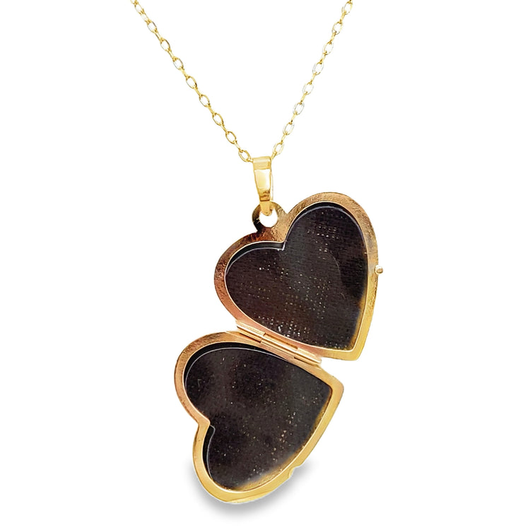 Floral Engraved Heart Locket