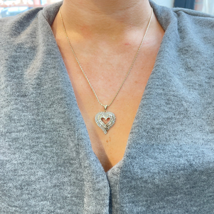 Oversized Diamond Heart Necklace