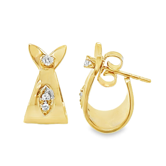 Whale Tail Diamond Jackets on Mini Diamond Studs