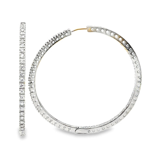 1.50TCW Diamond Hoops - 1.75 Inches