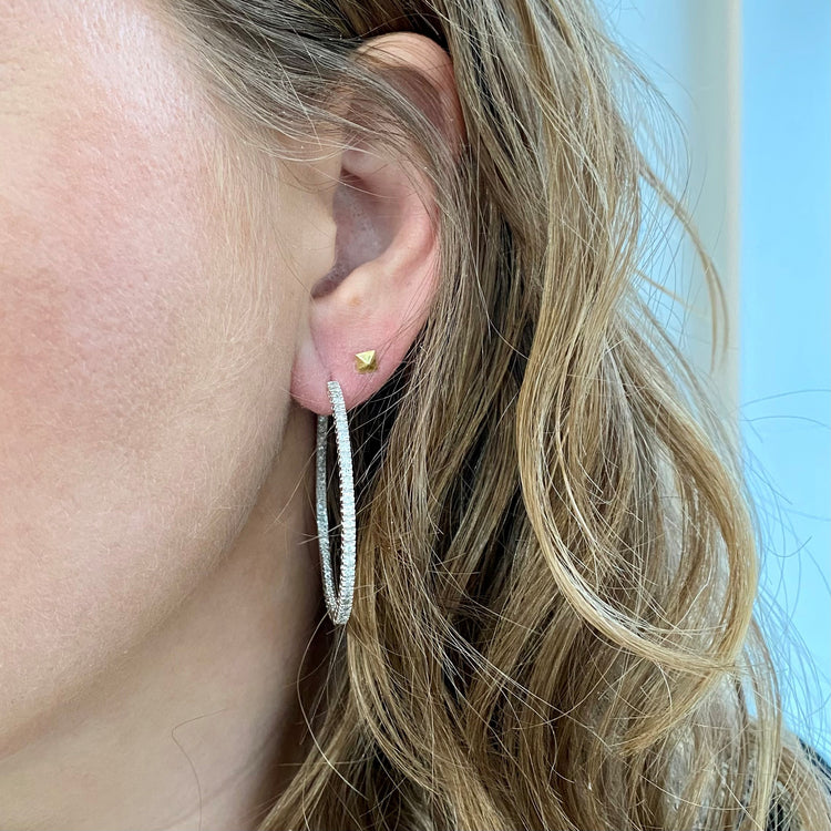 1.50TCW Diamond Hoops - 1.75 Inches