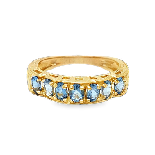 Carved Aquamarine Ring