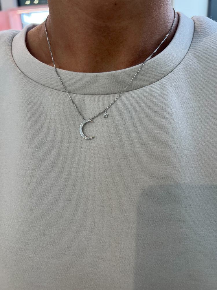 Moon and Star Necklace