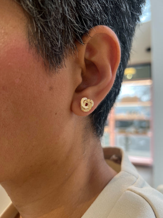 Textured Knot Stud Earrings