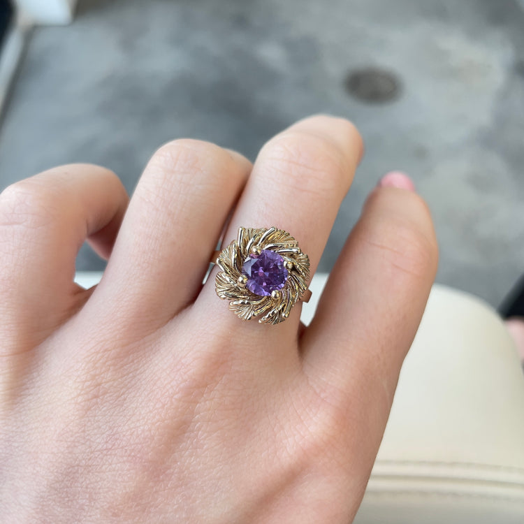 Amethyst Flower Ring