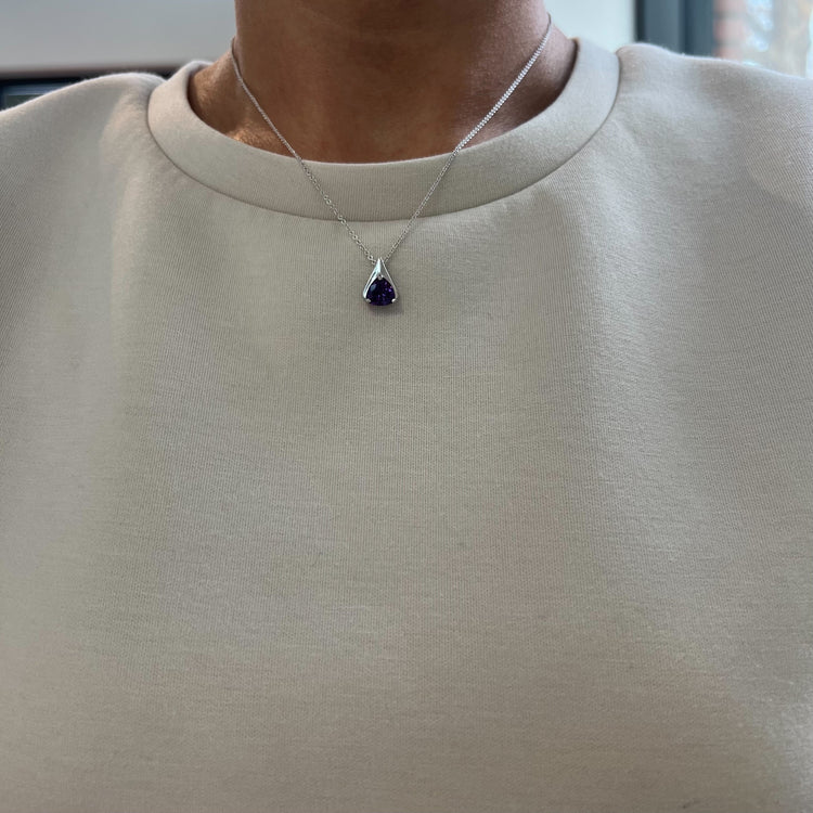 Trillion Cut Amethyst Necklace