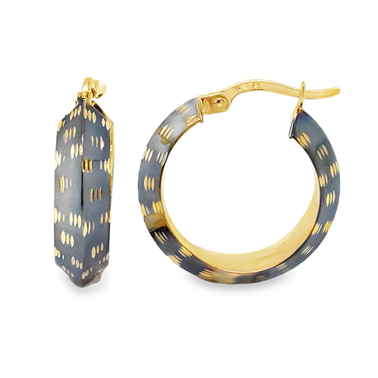 Edgy Black Rhodium Hoops