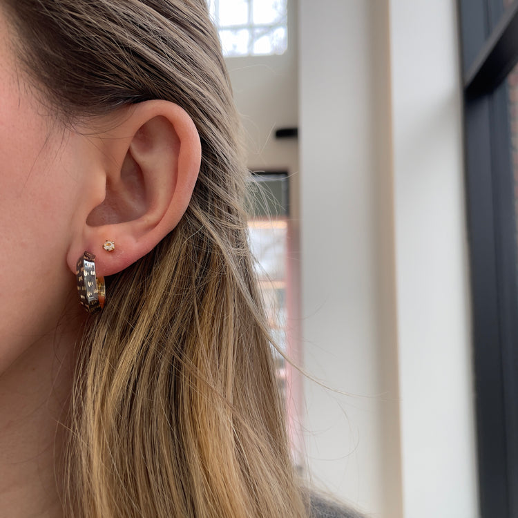 Edgy Black Rhodium Hoops